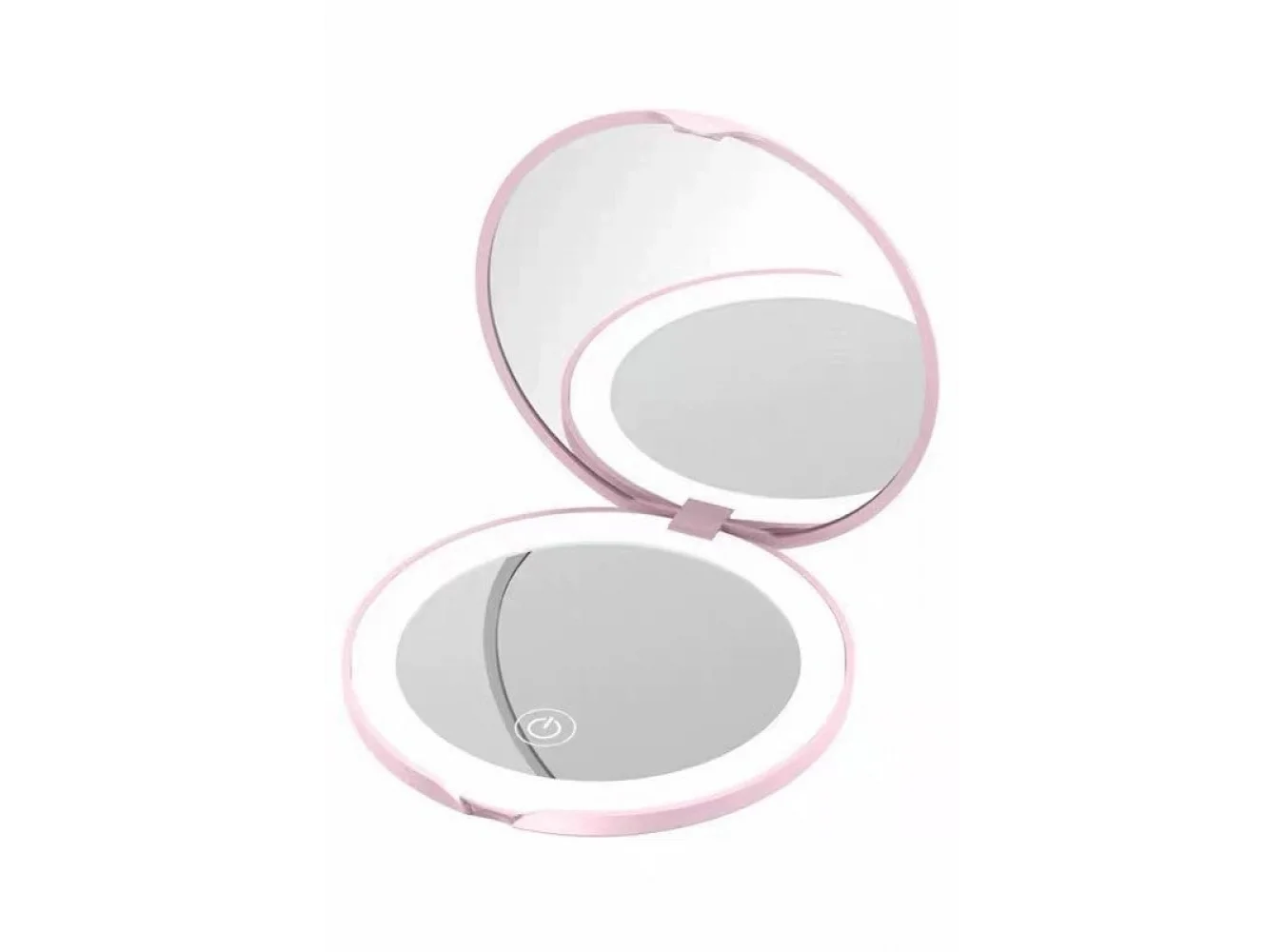 Pembe Renk Işıklı Makyaj Aynası/Cep Ayna
