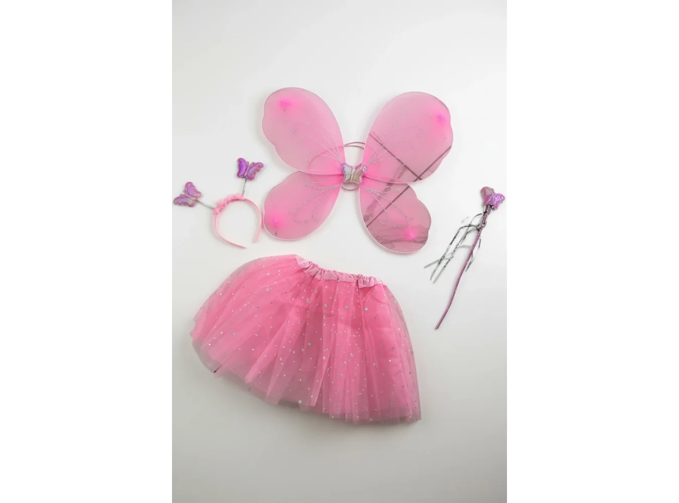 Pembe Renk Kanat /Asa /Taç /Etek Set