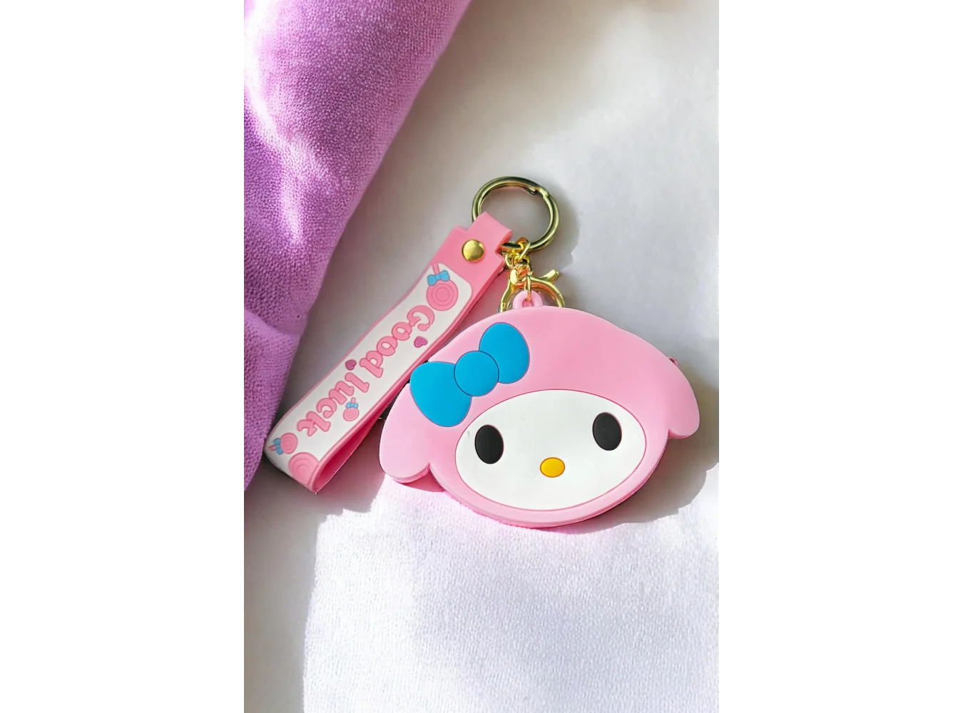 Pembe Renk Kedi Figürlü Anahtarlık/Cüzdan