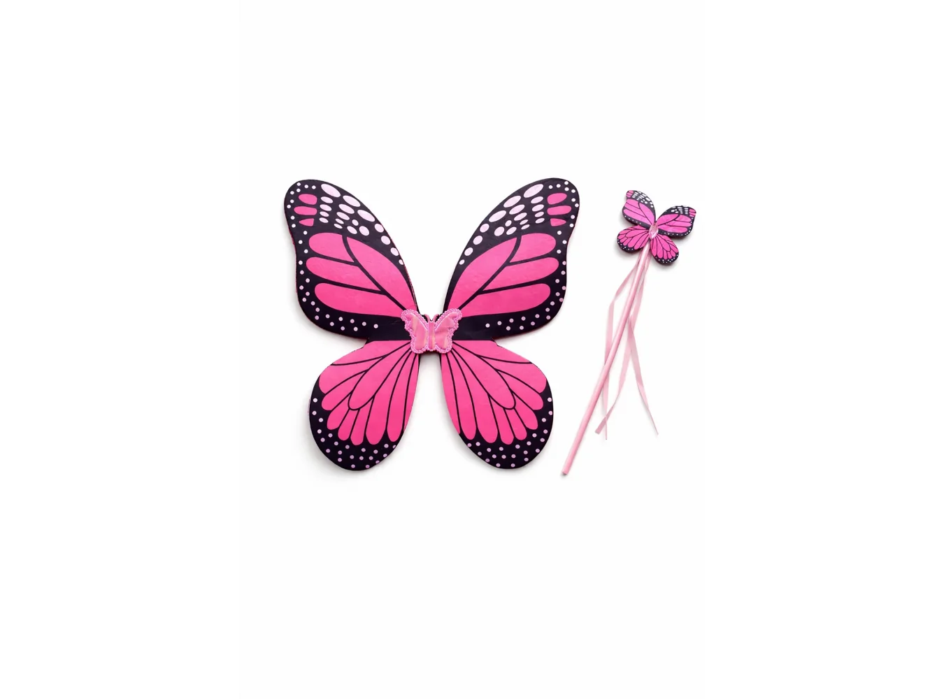 Pembe Renk Kelebek Figürlü Kanat / Asa Set