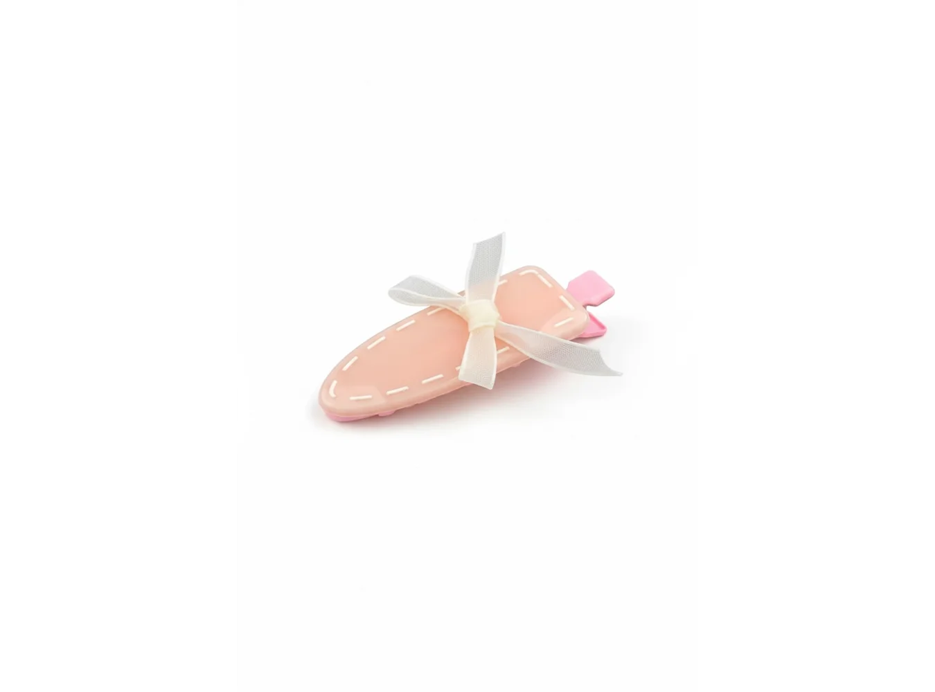 Pembe Renk Kurdele Detaylı Yan Toka