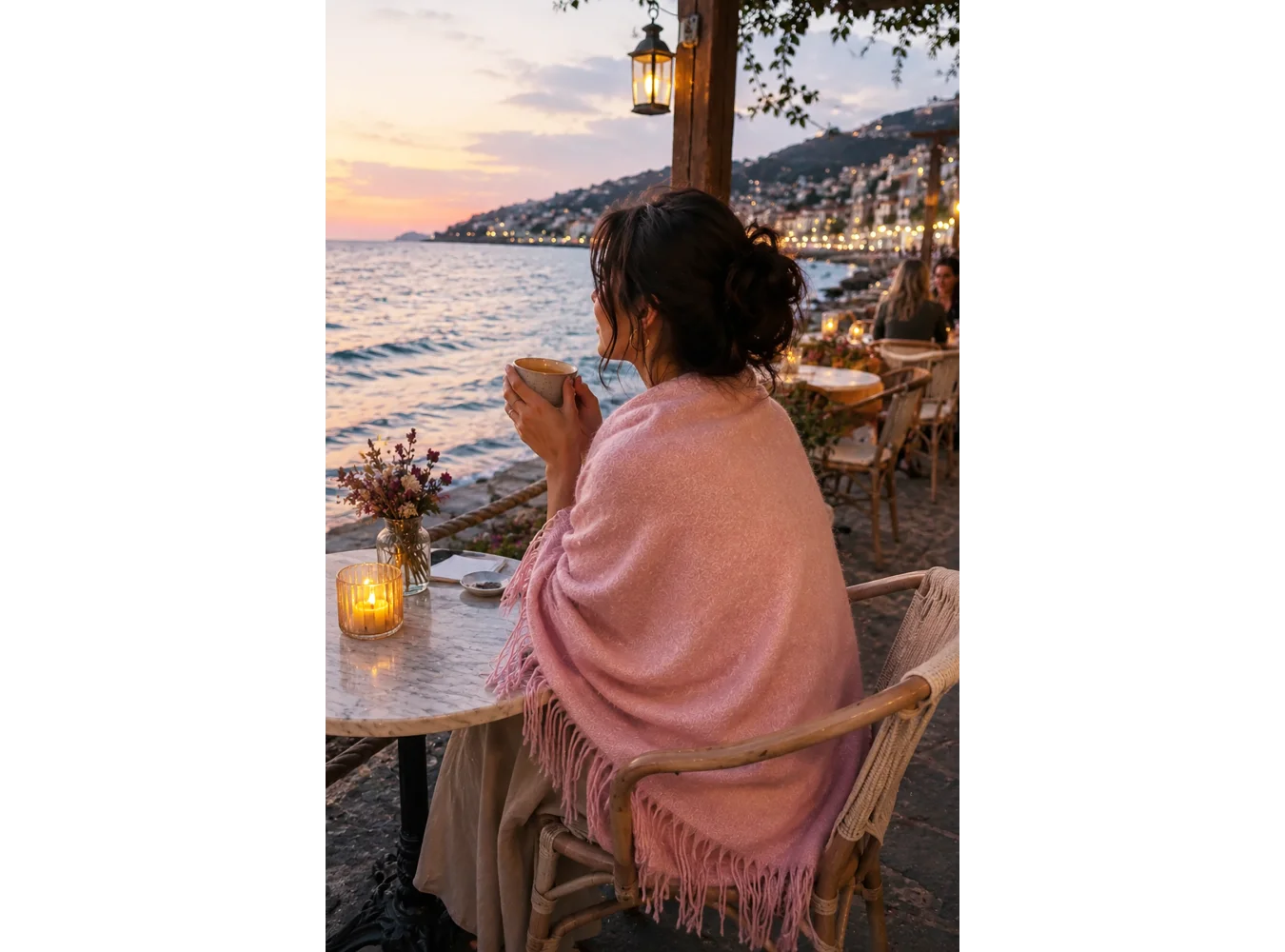 Pembe Renk Omuz Şalı/Atkı