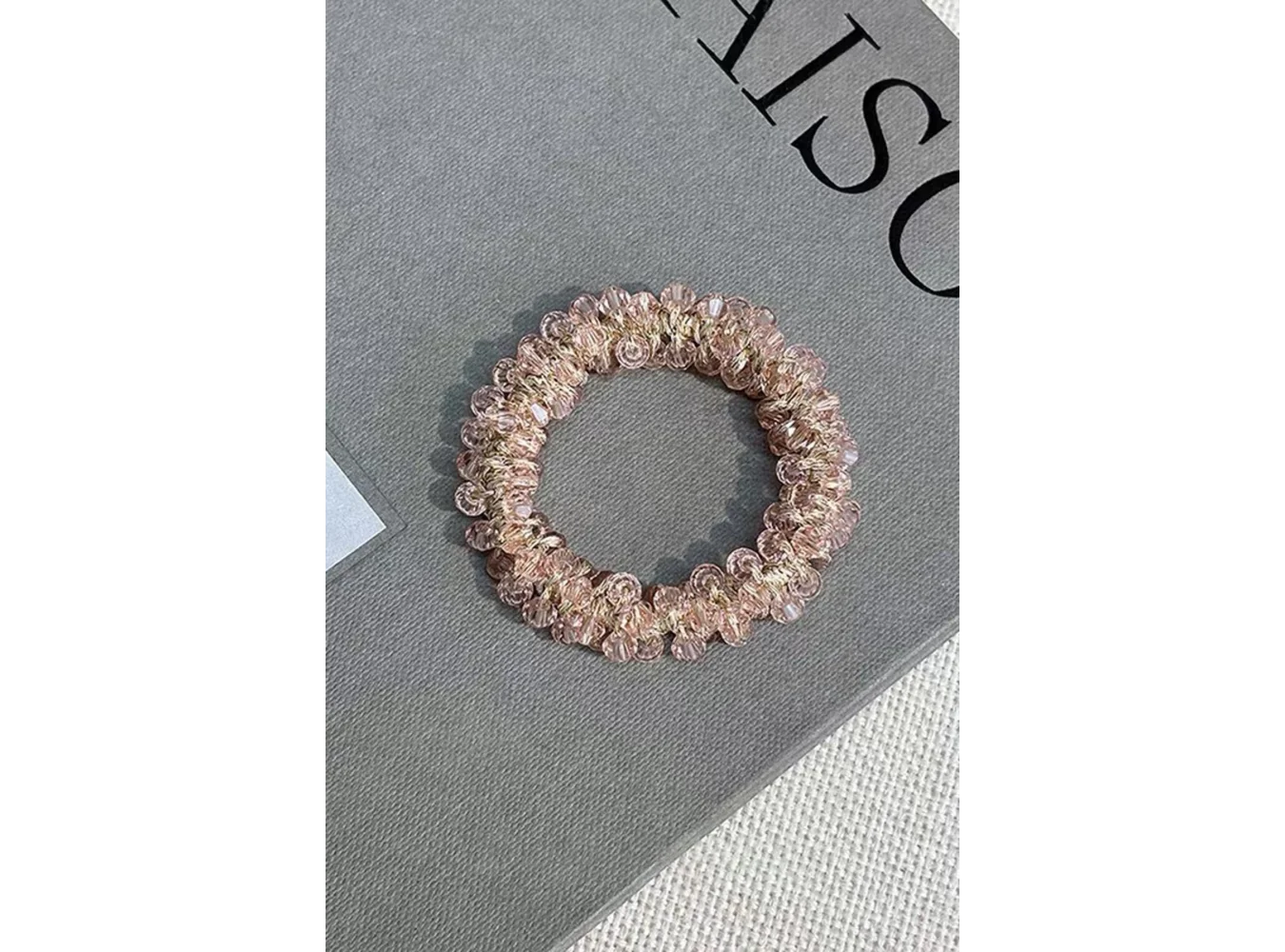 Pembe Renk Taşlı Lastik Toka