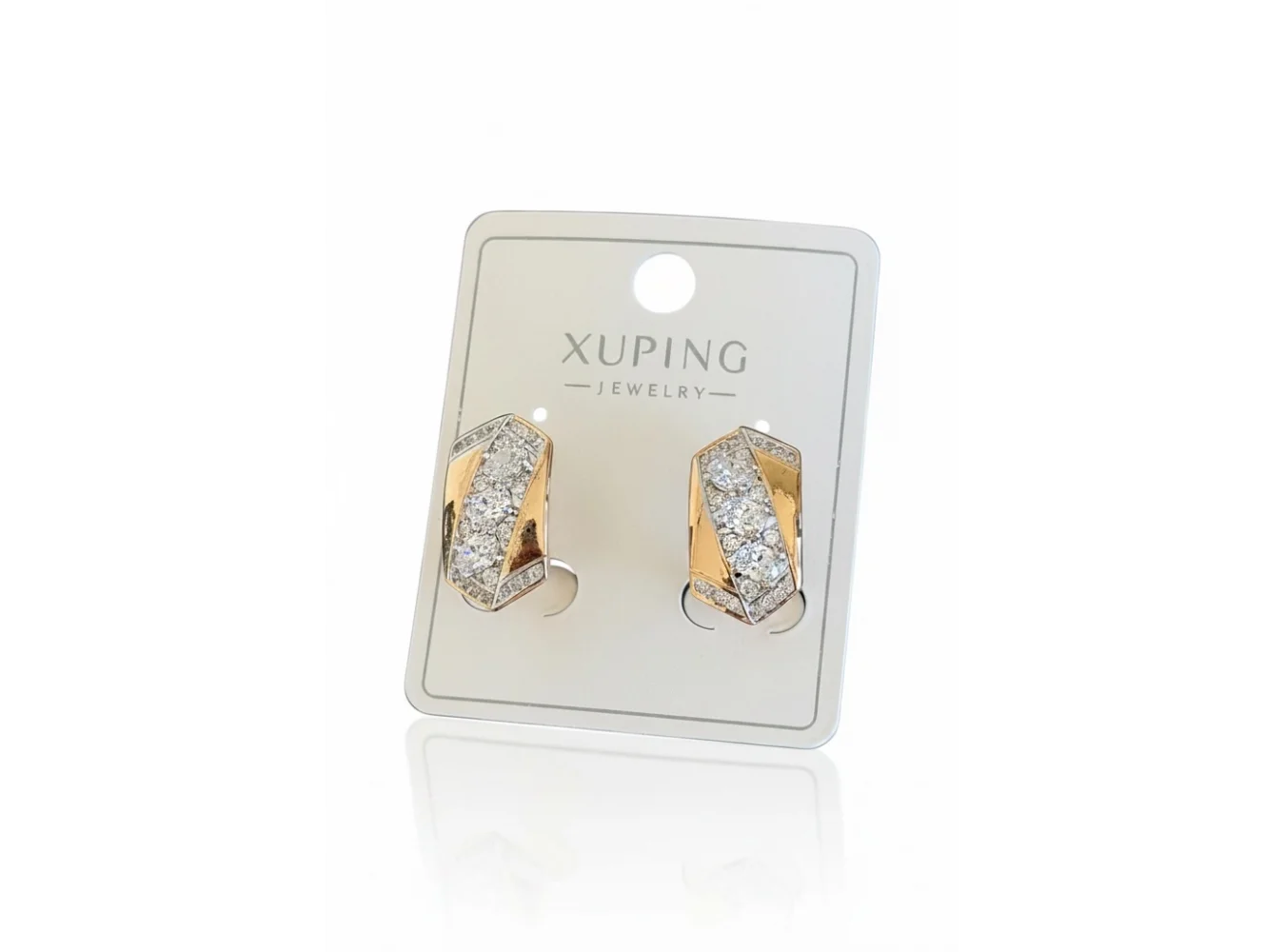 Rose Gold Renk Taşlı Xuping Küpe (Çift)