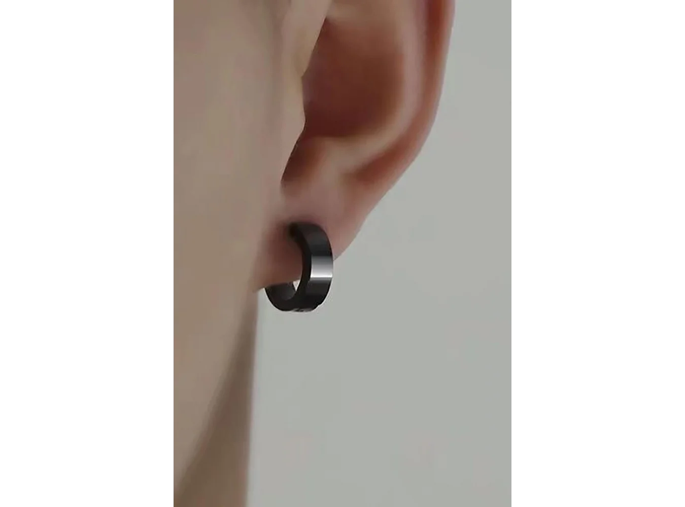 Siyah Renk Unisex Çelik Halka Küpe (Çift)