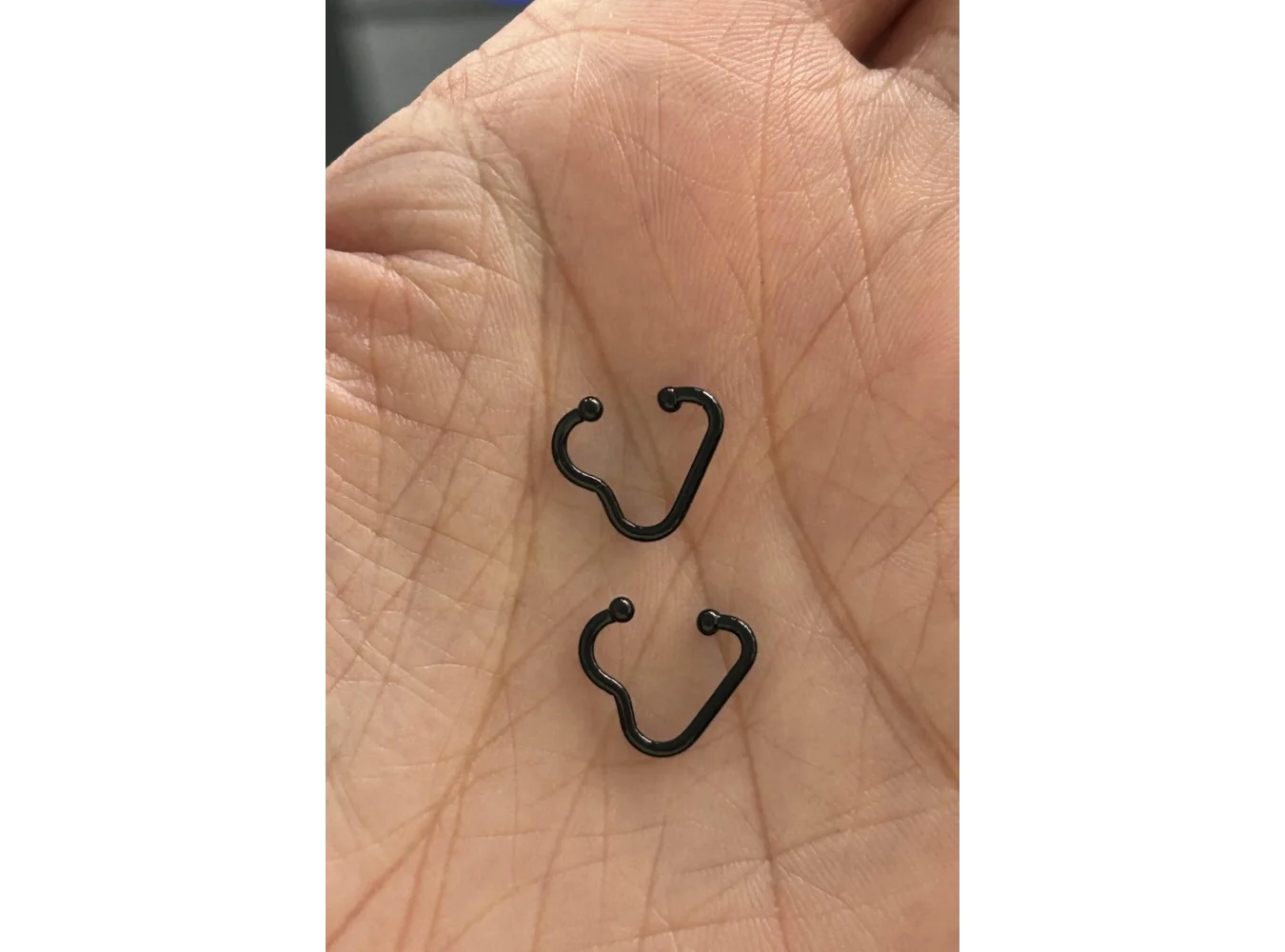 Siyah Renk Unisex Septum, Hızma, Küpe (Çift)