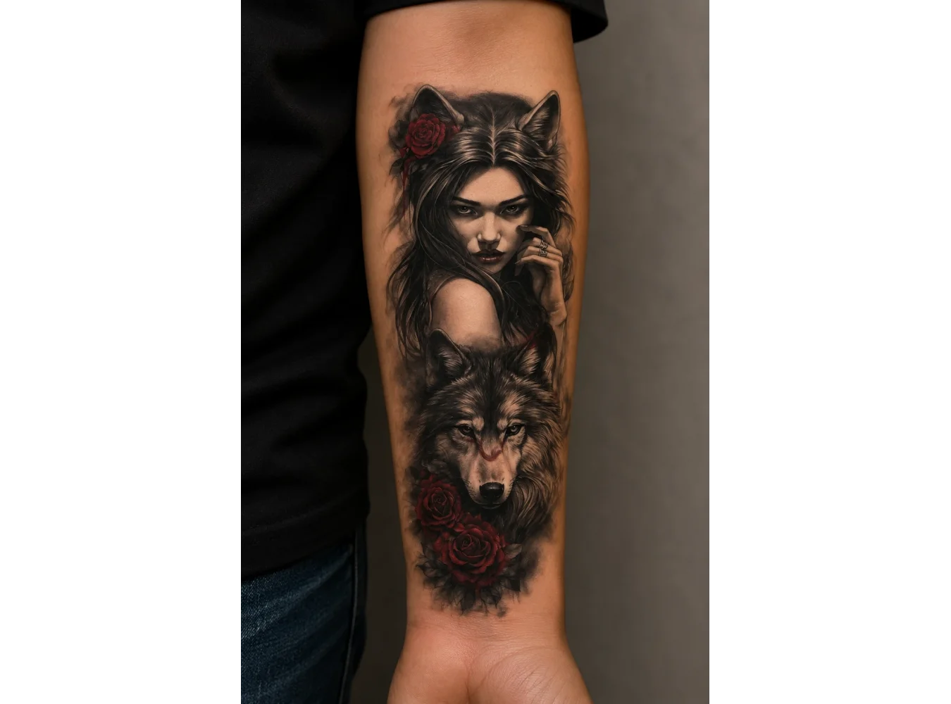 Tilki Ve Kurt Geçici Dövme Tattoo