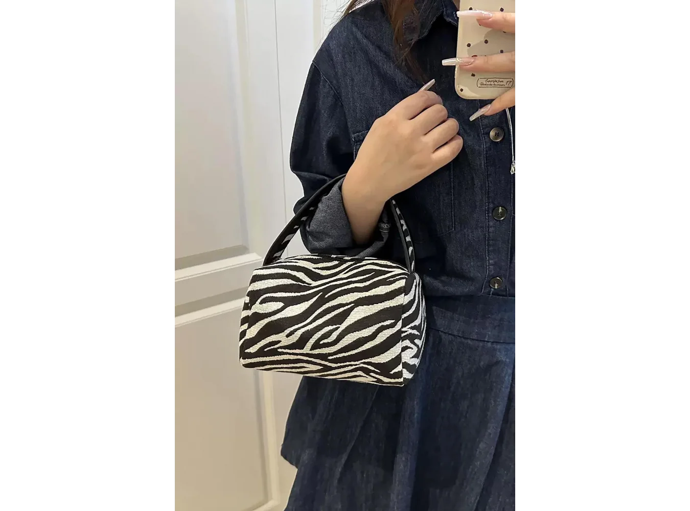 Zebra Desenli Makyaj Çantası