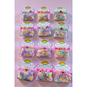 12li Karışık Figürlü Charmlı Çocuk Bileklik Set