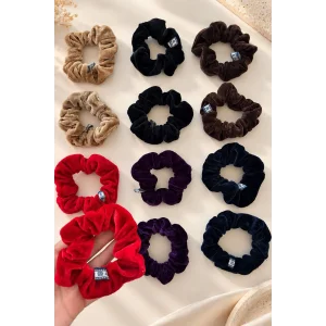 12li Karışık Renk Kadife Simit Toka Set