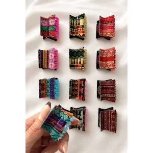 12li Karışık Renk Mandal Toka Set