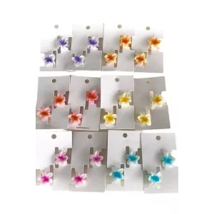 12li Karışık Renk Minik Lotus Toka Set