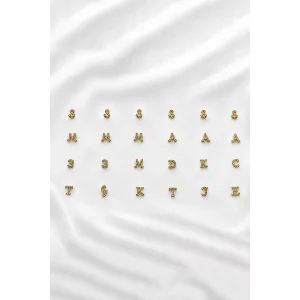 24lü Altın Renk Harfli Tragus Küpe Set