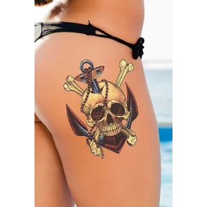 Geçici Kurukafa Figürlü Dövme Tattoo