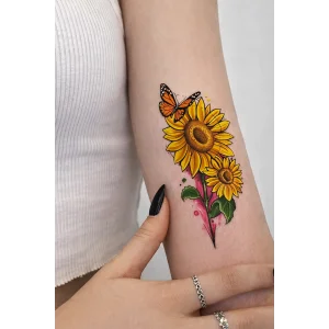 Geçici Çiçek Figürlü Mini Dövme Tattoo