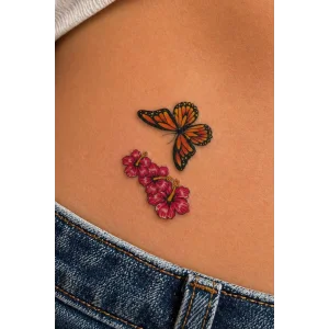 Geçici Kelebek Ve Çiçek Figürlü Mini Dövme Tattoo