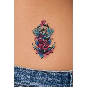 Geçici Çapa Figürlü Mini Dövme Tattoo