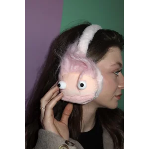 Açık Pembe Renk Canavar Figürlü Peluş Kulaklık