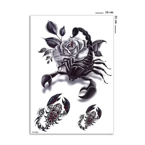 Akrep ve Gül Geçici Dövme Tattoo