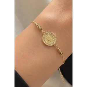 Altın  Renk Çeyrek  Figürlü   Bileklik