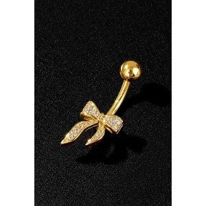 Altın Renk Kurdele Figürlü Cerrahi Çelik Göbek Piercing