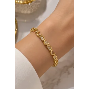 Altın Renk Taşlı Cm Bileklik