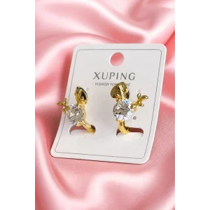 Altın Renk Taşlı Xuping Halka Küpe (Çift)