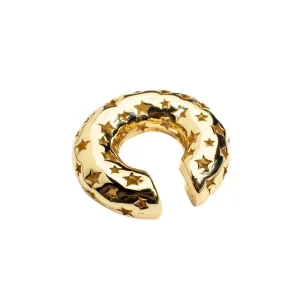 Altın Renk Yıldız Figürlü Halka Tx Ear Cuff (Tek)