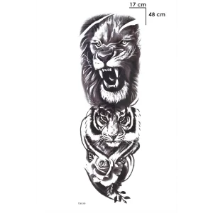 Aslan Ve Gül Geçici Dövme Tattoo