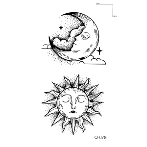 Ay ve Güneş Mini Geçici Dövme Tattoo