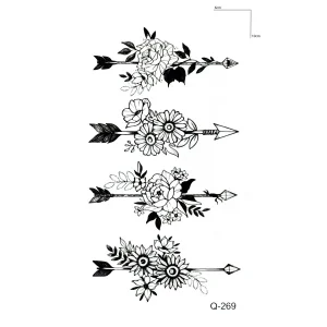 Çiçekli Ok Mini Geçici Dövme Tattoo