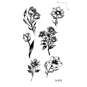 Çoklu Çiçek Mini Dövme Geçici Tattoo