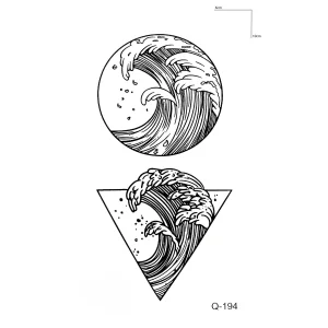 Deniz Dalgası Mini Geçici Dövme Tattoo