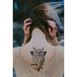 Geçici Baykuş Dövme Tattoo