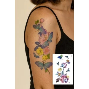 Geçici Çiçek Figürlü Dövme Tattoo