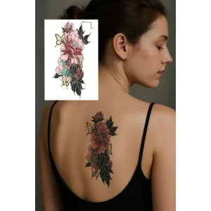 Geçici Çiçek Figürlü Dövme Tattoo