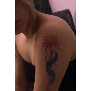 Geçici Çiçek Figürlü Dövme Tattoo