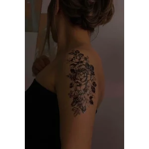 Geçici Çiçek Figürlü Dövme Tattoo