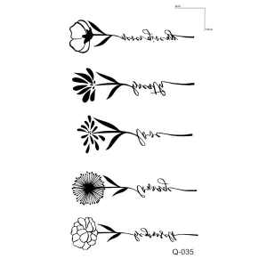 Geçici Çiçek Figürlü Mini Dövme Tattoo