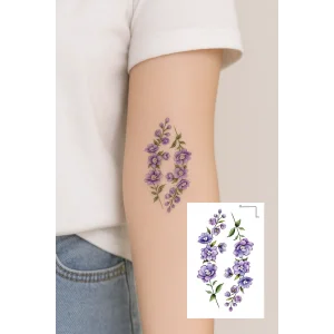 Geçici Çiçek Figürlü Mini Dövme Tattoo