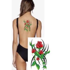 Geçici Gül Figürlü Dövme Tattoo
