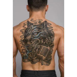 Geçici Kaplan Modelli Sırt Dövme Tattoo