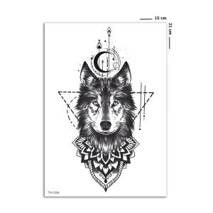 Geçici Kurt Figürlü Dövme Tattoo