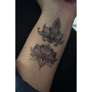 Geçici Lotus Figürlü Mini Dövme Tattoo