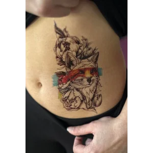Geçici Tilki Figürlü Dövme Tattoo