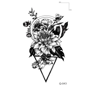 Geometrik Çiçek Mini Geçici Dövme Tattoo