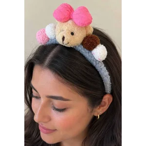 Gri Renk Ayıcık Figürlü Peluş Taç