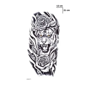 Gül Ve Kaplan Geçici Dövme Tattoo