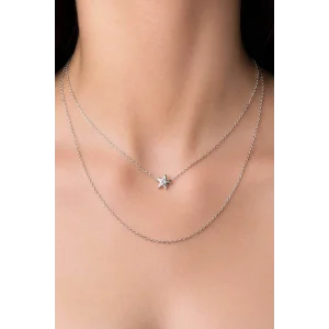 Gümüş Renk Deniz  Yıldızı  Figürlü  Çelik Kolye