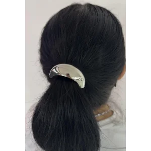 Gümüş Renk Kalın Metal Detaylı Lastik Toka